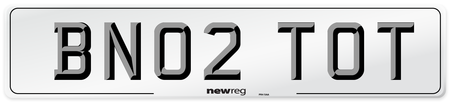 BN02 TOT Number Plate from New Reg